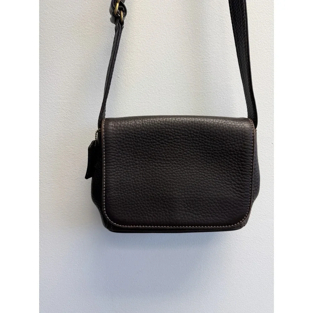 Vintage Coach Sonoma 4929 Chocolate Brown Crossbody Purse Pebbled Leather 90s